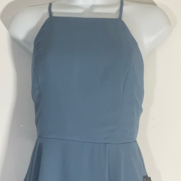 Lulu’s Skater Mini Dress Flow Skirt Dress Crisscross Strap Open Back Zip Up SM - Picture 5 of 16